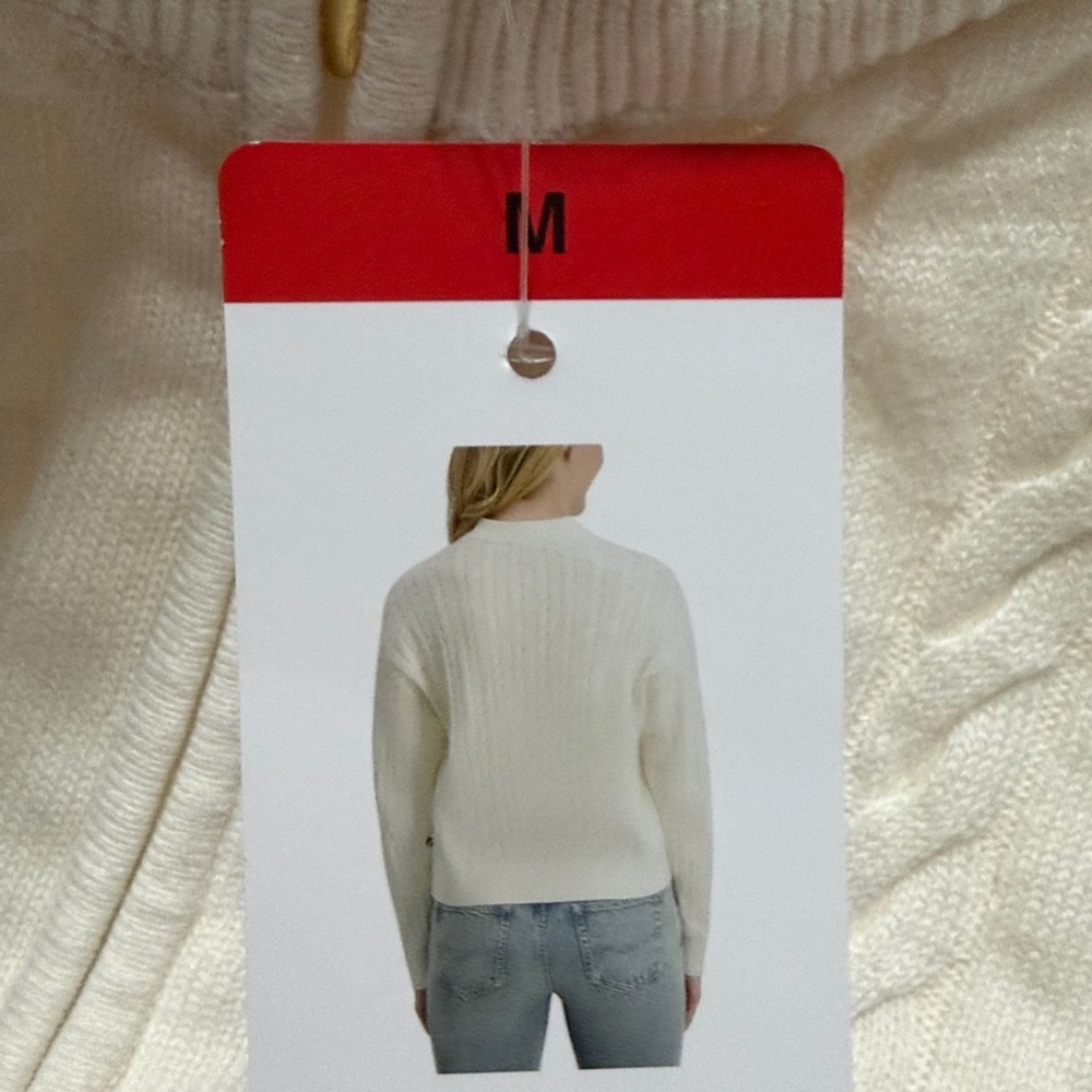 Nautica Jeans Cream Cable Knit Zip-Up Sweater M, L, XL Ivory NWT - Picture 2 of 8